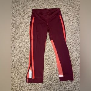 Lululemon Zip the Line crop leggings (ruby red/coral)